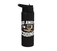 Go Away I'm Coding Divertente Software Sviluppatore Programmatore Stainless Steel Insulated Water Bottle