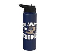 Go Away I'm Coding Divertente Software Sviluppatore Programmatore Stainless Steel Insulated Water Bottle