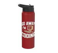 Go Away I'm Coding Divertente Software Sviluppatore Programmatore Stainless Steel Insulated Water Bottle