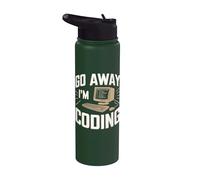 Go Away I'm Coding Divertente Software Sviluppatore Programmatore Stainless Steel Insulated Water Bottle