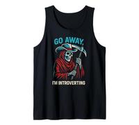 Go Away I'm Introverting Grim Reaper Cowboy Skeleton Western Canotta