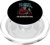Go Away I'm Introverting Grim Reaper Cowboy Skeleton Western PopSockets PopGrip per MagSafe