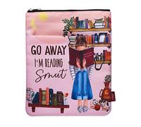 Go Away I'm Reading, custodia per libro con cerniera e tasca frontale, copertina per libro in brossura, regalo per amanti dei libri
