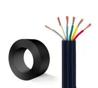 GO BEYOND YOURSEIF Cavo di Controllo Flessibile Piatto A 6 Conduttori AWG 16/14/12, Rame Puro YFFB da 30-200 Piedi, Elevata Resistenza alla Flessione con Nastro Isolante Elettrico(100ft,0.75mm2-6c)