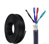 GO BEYOND YOURSEIF Cavo di Segnale Schermato UL2464 da 100 Piedi, Filo A Doppino Intrecciato Multipolare 24 AWG, Filo di Rame Stagnato Flessibile A 4/8/10 Anime (2P/3P/5P/8P) -30~80℃(65ft,24AWG-4p)
