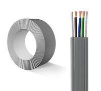 GO BEYOND YOURSEIF Cavo Piatto for Ascensore da 0,75 Mm²-2,5 Mm², 3-8 Anime in Rame, Cavo Piatto Flessibile Ad Alta Resistenza for Gru, Ascensori, Cancelli Scorrevoli, Paranchi(25ft,0.75mm²- 8C)