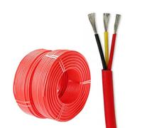 GO BEYOND YOURSEIF Filo Elettrico in Rame Stagnato Parallelo Senza Ossigeno in Silicone, Calibro 16/3, 30 Piedi, Alta Temperatura, 392 ℉, 600 V, for Progetti Fai da Te, Strisce LED(30ft,1.5mm2-3c)