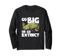 Go Big Or Go Extinct Ittiologia Divertente Arapaima Fish Lovers Maglia a Manica