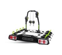 GO BIKER Portabici per 2 a 4 biciclette, a sfera di traino, supporta 15 kg x rotaia, bracci regolabili, adatto a tutti i tipi di biciclette, doppia chiusura di sicurezza antifurto (Pro Z4)