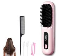 Go-Brush Pro 2026, spazzola lisciante portatile senza fili con display LCD, riscaldamento rapido senza fili, 3 impostazioni di temperatura, ricaricabile tramite USB, spazzola per capelli a