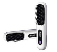Go Brush Pro - Mini spazzola per capelli senza fili elettrica, anti-scottatura con display a LED ricaricabile, per tutti i tipi di capelli