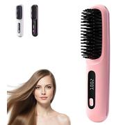 Go Brush Pro, Numoya, spazzola lisciante portatile per l'acconciatura, GoBrush Pro Hair Numoya, spazzole ricaricabili riscaldate per viaggi, design delicato e durevole (rosa)