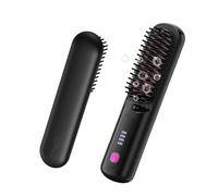 Go Brush Pro, spazzola lisciante per capelli senza fili, in ceramica ionica, con 4 impostazioni di calore, display a LED, ricaricabile tramite USB, portatile, per viaggi e uso quotidiano, design