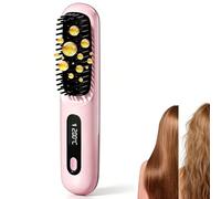 Go Brush Pro - Spazzola lisciante per capelli senza fili, strumento per ritocco capelli per donne impegnate, riscaldamento rapido, 3 impostazioni di temperatura, stile viaggi e lavoro, ricaricabile