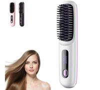 Go Brush Pro, spazzola lisciante portatile Numoya, GoBrush Pro Hair Numoya, spazzole ricaricabili riscaldate per viaggi, design delicato e durevole (bianco)