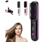 Go Brush Pro, Spazzola Per Capelli Lisci Senza Fili, Spazzola Elettrica Portatile, Display LED, Riscaldamento Rapido, Spazzola Riscaldante Ricaricabile Per Viaggi & Quotidiano(Black)