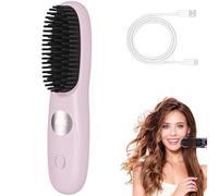 Go Brush Pro UK - Spazzola lisciante per capelli senza fili, mini riscaldamento rapido, portatile, ricaricabile, in ceramica, con 3 modalità di calore regolabili per uno styling liscio e quotidiano