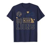 Go Cheer Lions Cheerleading Spirit Design Maglietta