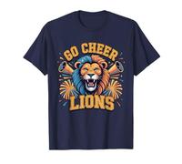 Go Cheer Lions Cheerleading Spirit Maglietta