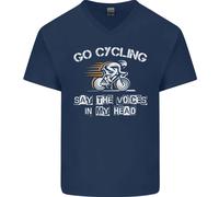 Go Ciclismo Say Voci Nel Mio Testa Ciclisti Uomo Scollo A V Cotone T-Shirt