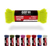 GO!elements 15m Paracord Corda in Nylon antistrappo - 3mm Paracord 425 Tipo II Linee Come Corda da Esterno, Corda Multiuso, Corda di Sopravvivenza - Linea in Nylon Max. 192kg, Colore: Neon
