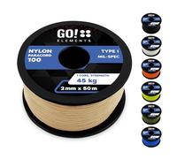 GO!elements 50m Paracord 2mm in corda di nylon antistrappo - Corda di sopravvivenza Paracord 100 Tipo I - antistrappo e caricabile fino a 45kg, Colore: Sabbia