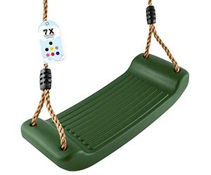GO!elements Altalena da giardino, altalena per bambini, da esterno, per interni, con seduta a dondolo per bambini, altezza regolabile, antiscivolo, colore: verde