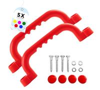 GO!elements Maniglia di Sicurezza per Parco Giochi | Maniglie per Telaio per Arrampicata per Bambini | Accessori per casetta da Gioco | in Coppia (2 Pezzi), Colore: Rosso