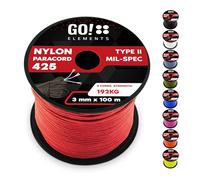 GO!elements Paracord in nylon antistrappo 3mm - Tipo II 425, linea multiuso per esterno e sopravvivenza, capacità max. 192kg