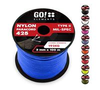 GO!elements Paracord in nylon antistrappo 3mm - Tipo II 425, linea multiuso per esterno e sopravvivenza, capacità max. 192kg