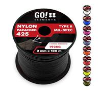 GO!elements Paracord in nylon antistrappo 3mm - Tipo II 425, linea multiuso per esterno e sopravvivenza, capacità max. 192kg