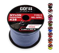 GO!elements Paracord in nylon antistrappo 3mm - Tipo II 425, linea multiuso per esterno e sopravvivenza, capacità max. 192kg