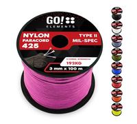 GO!elements Paracord in nylon antistrappo 3mm - Tipo II 425, linea multiuso per esterno e sopravvivenza, capacità max. 192kg