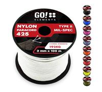 GO!elements Paracord in nylon antistrappo 3mm - Tipo II 425, linea multiuso per esterno e sopravvivenza, capacità max. 192kg