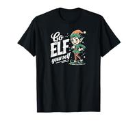 Go Elf Yourself Funny Holiday Retro Christmas Cheer Top Maglietta
