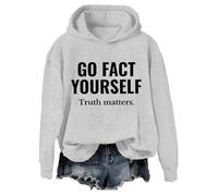 Go Fact Yourself Felpa con cappuccio Go Fact Yourself Truth Matters, Grigio, L