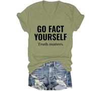 Go Fact Yourself - Maglietta Go Fact Yourself Truth Matters, Verde, XS