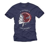 Go Fast OR Go Home - T-Shirt Casco Moto Uomo - Maglietta Motocross Blu XXXXXL