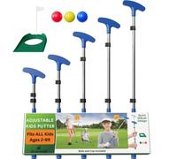 Go For It Golf Putter per bambini - Albero allungabile per golfisti junior - Dimensioni regolabili per mano destra e sinistra - Club di allenamento perfetto per bambini - Include 3 palline, tazza con