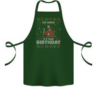 Go Gesù It's Your Birthday Divertente Natale Cotone Grembiule 100% Biologico