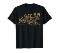 Go Get 'Em Tiger Vintage Distressed Graphic Uomo Donna Trendy Maglietta