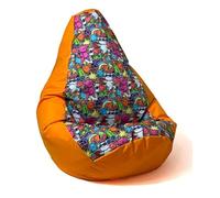 GO GIFT Pouf arancione 105 x 80 cm Pera