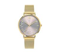 Go Girl 695354 - Orologio da donna in acciaio dorato Milanais con quadrante rosa e strass
