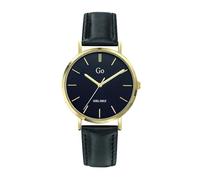 Go Girl Montre Femme Acier Doré Cuir Noir 699296