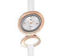 Go girl only - 698685 - Orologio da donna, al quarzo, analogico, quadrante argento, cinturino in pelle bianca, argento, bianco, Bracciale