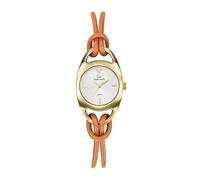Go Girl - Orologio da donna in acciaio dorato, in pelle, colore: arancione 699370
