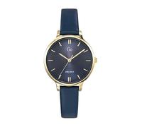 Go Girl - Orologio da donna in acciaio dorato, pelle blu 699951, Cinghia