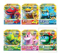 Go Go Dino REX TOMO Viki PING LOCKY e Storm Transformation Dinosaur Mini Robot Set di 6