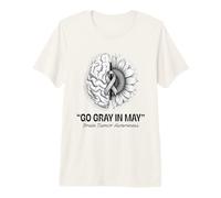 Go Gray in May Brain Tumor Awareness Brain Cancer Maglietta Premium