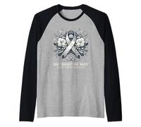 Go Gray in May Brain Tumor Cancer Awareness Day Nastro Grigio Maglia con Maniche Raglan